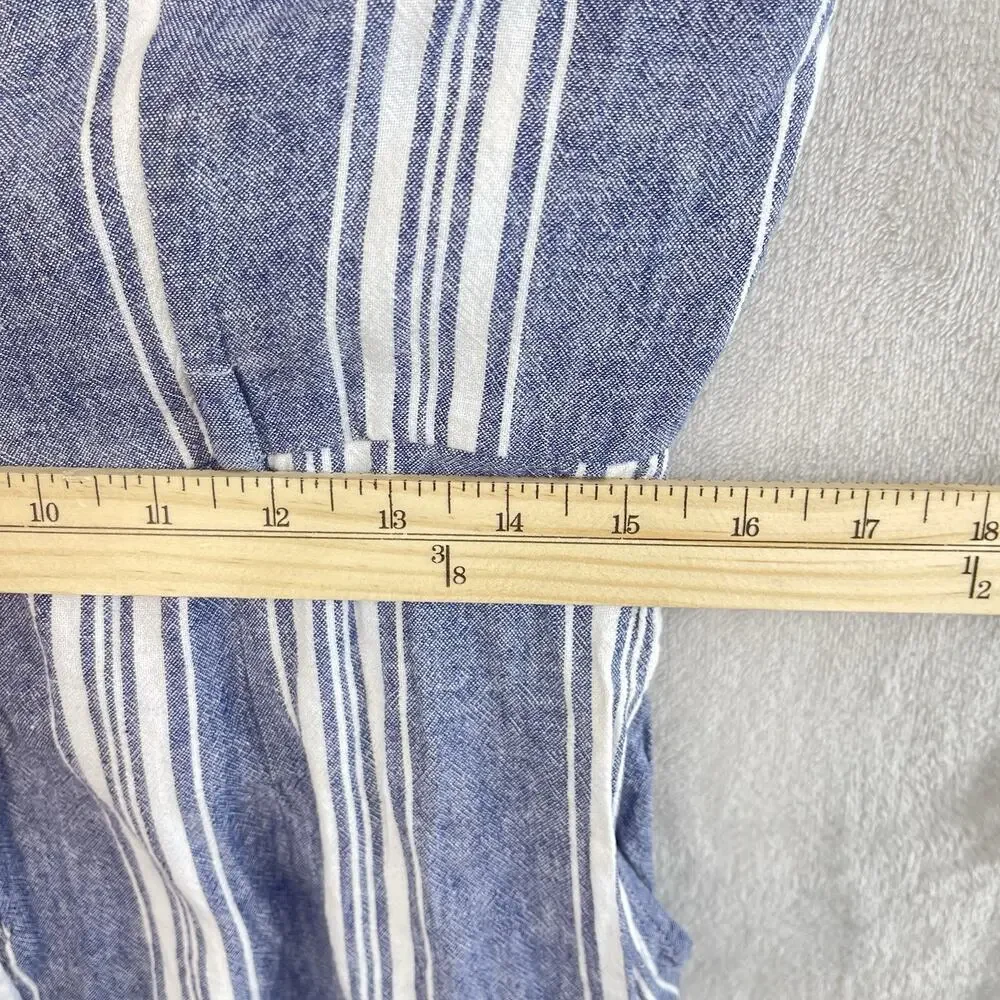 Rails Kyra Seaport Stripe Linen Blend Jumpsuit Large Quiet Luxury Summer Resort - Picture 14 of 16